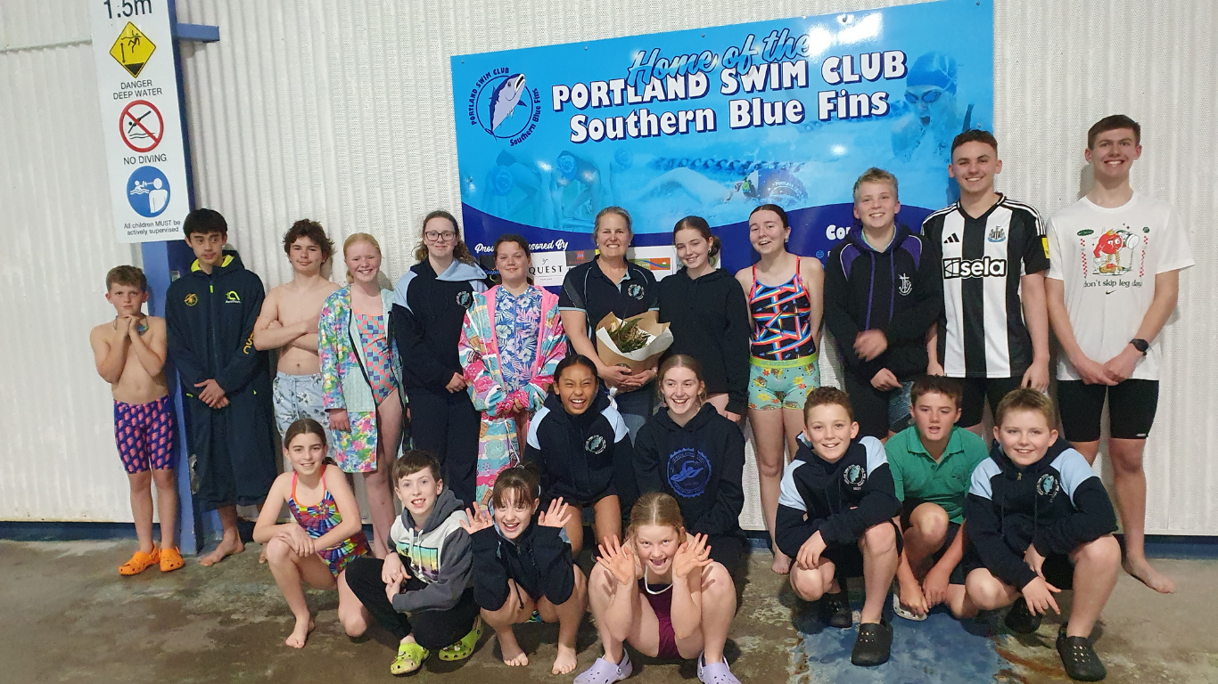 Portland Swimming Club Members with Michelle