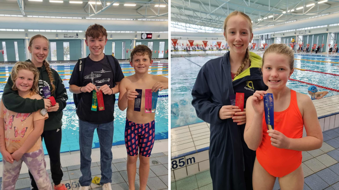 Portland Swimming Club standing next to the Ballarat Indoor Pool